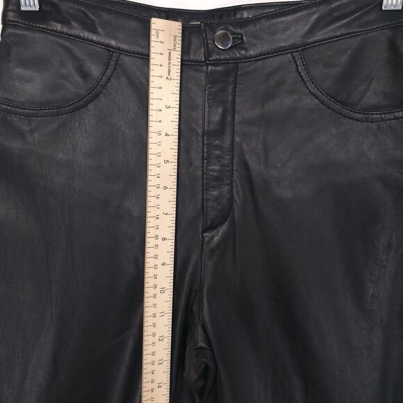 NWT Rem Garson Size 8 Pants Women’s GENUINE LEATHER Black Bootcut 90s VINTAGE - Picture 6 of 12